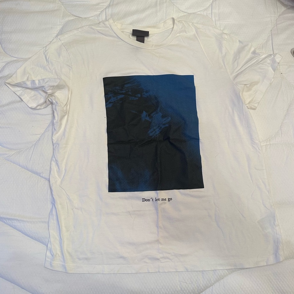 H&M White Tee with Navy Graphic